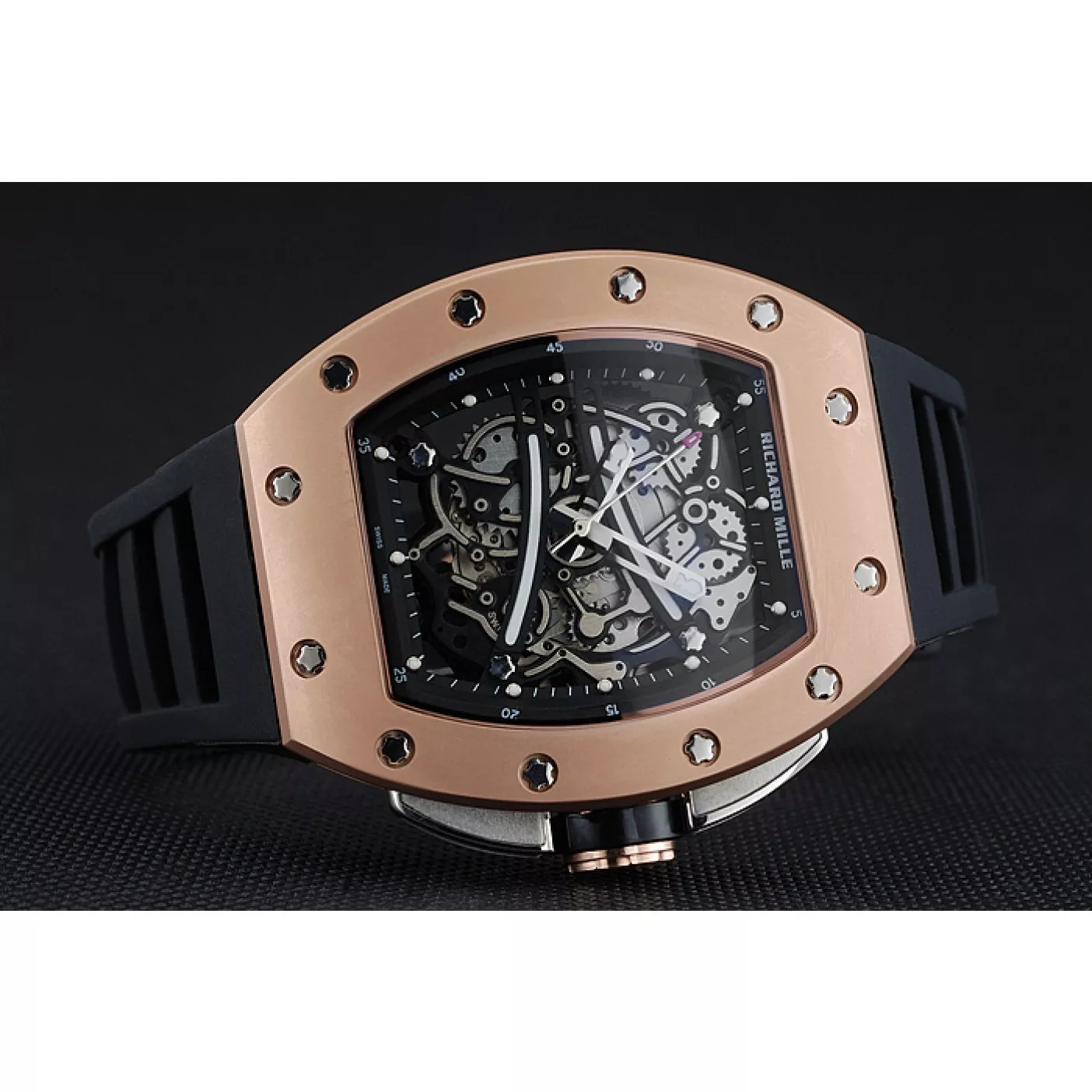 Affordable Richard Mille RM 61-01 Yohan Blake Limited Edition Gold Case Black Bracelet 1454203 0116