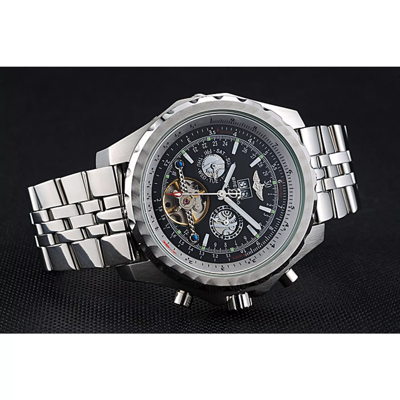 Rep Breitling Bentley Mulliner Tourbillon Black Dial Stainless Steel Case And Bracelet 622731 0114