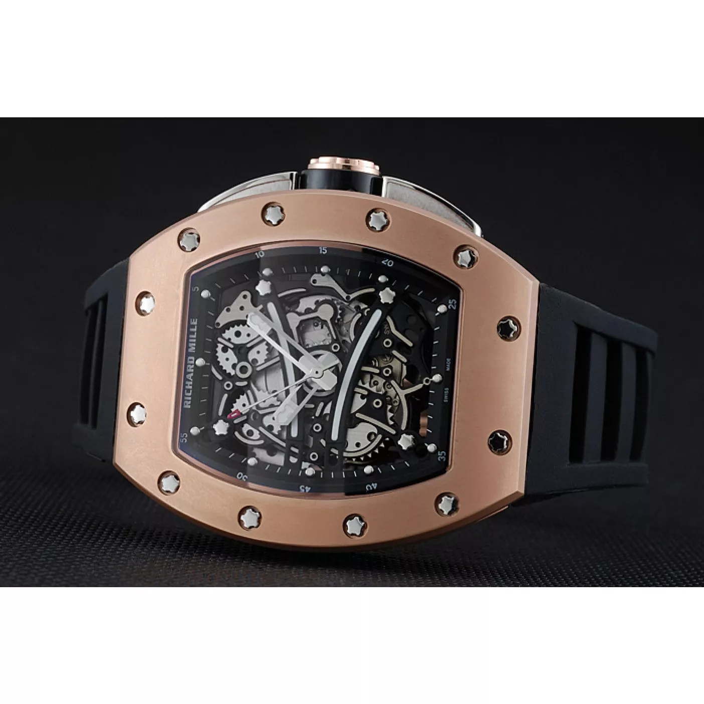 Affordable Richard Mille RM 61-01 Yohan Blake Limited Edition Gold Case Black Bracelet 1454203 0116