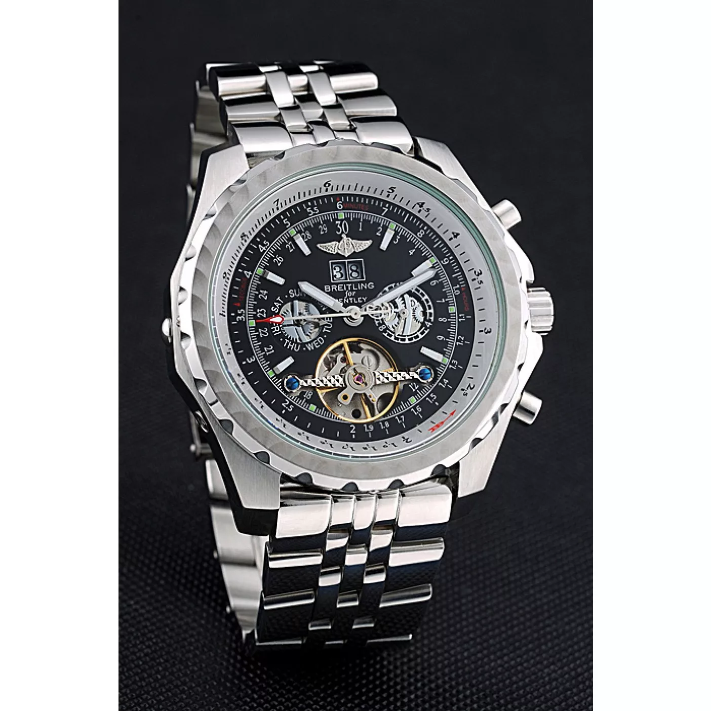 Rep Breitling Bentley Mulliner Tourbillon Black Dial Stainless Steel Case And Bracelet 622731 0114