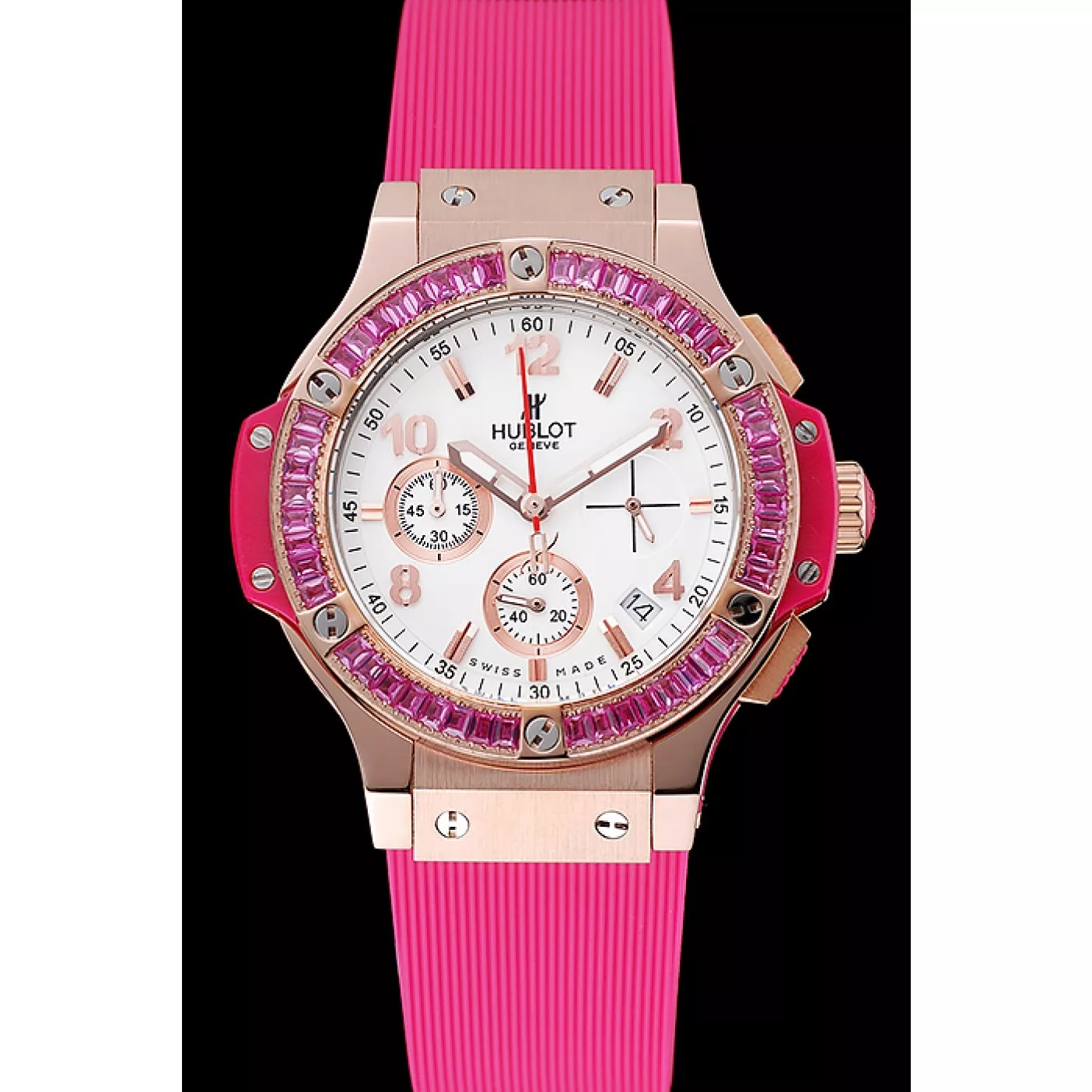 Affordable Hublot Big Bang Tutti Frutti Pink Strap Gold Dial 0116