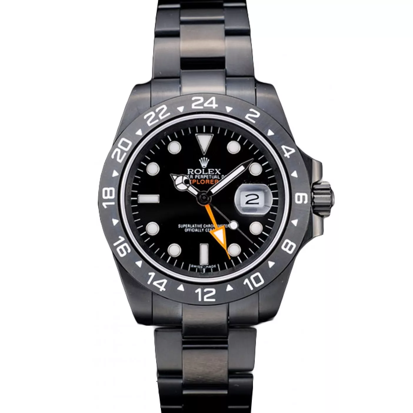 Rolex Swiss Explorer Black Ceramic Bezel Black Dial Watch 98239 0112