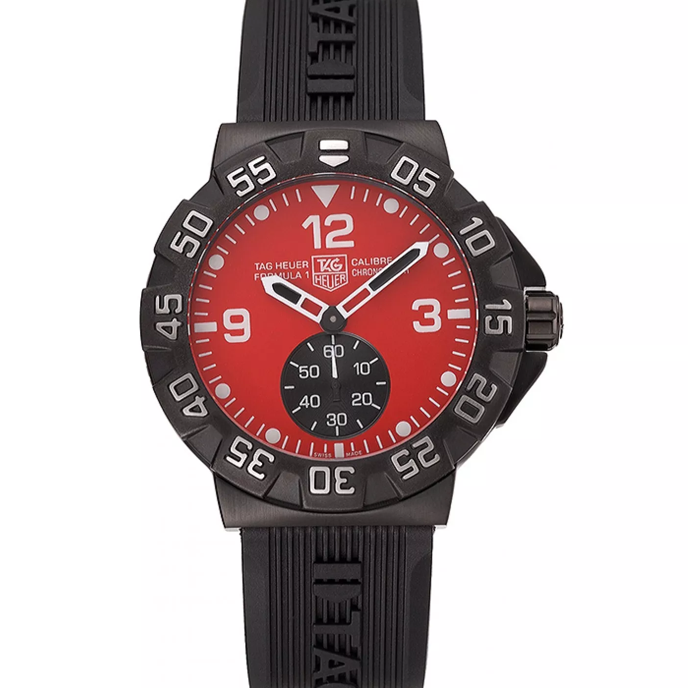 Tag Heuer Formula One Grande Date Red Dial Rubber Bracelet 622277 0112