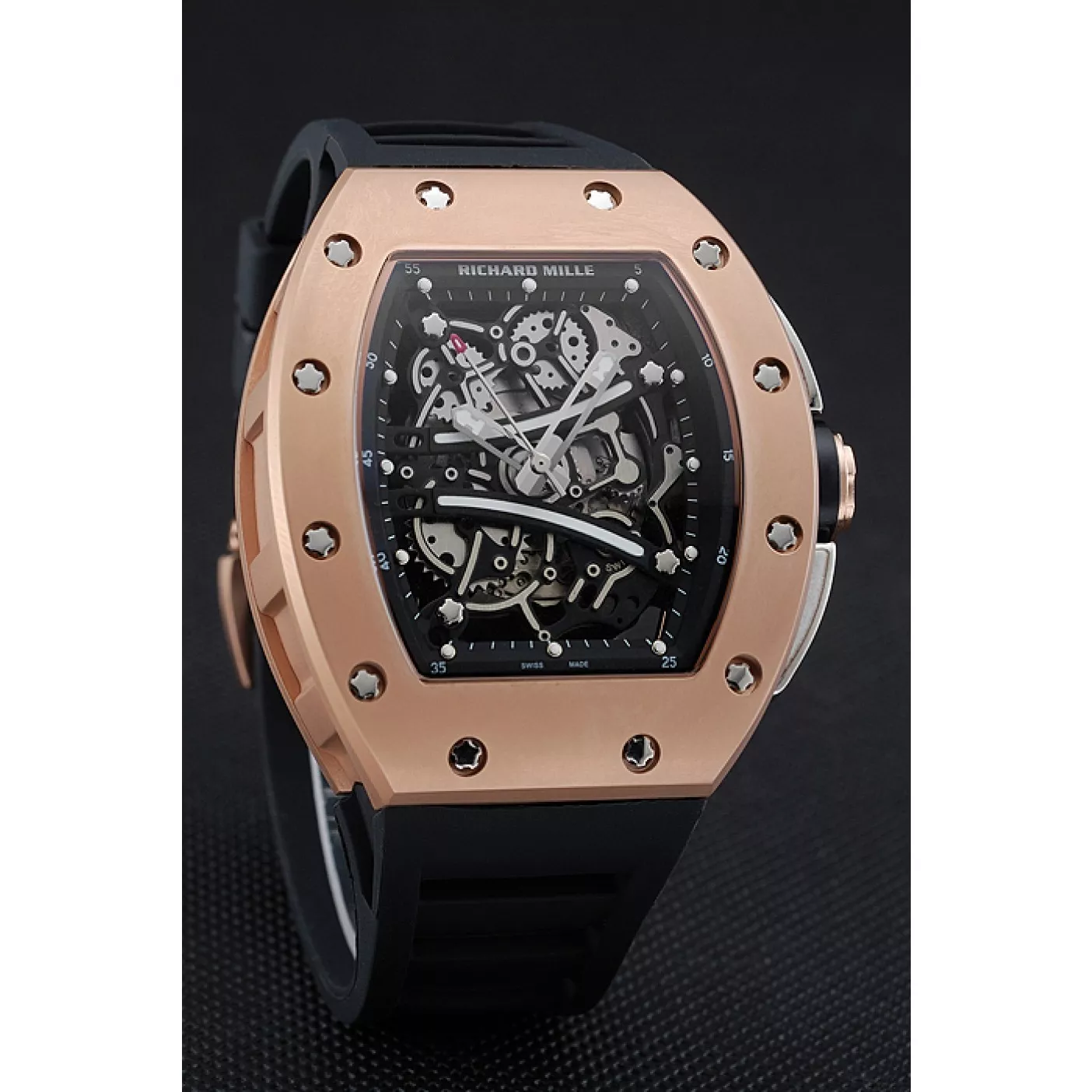 Affordable Richard Mille RM 61-01 Yohan Blake Limited Edition Gold Case Black Bracelet 1454203 0116