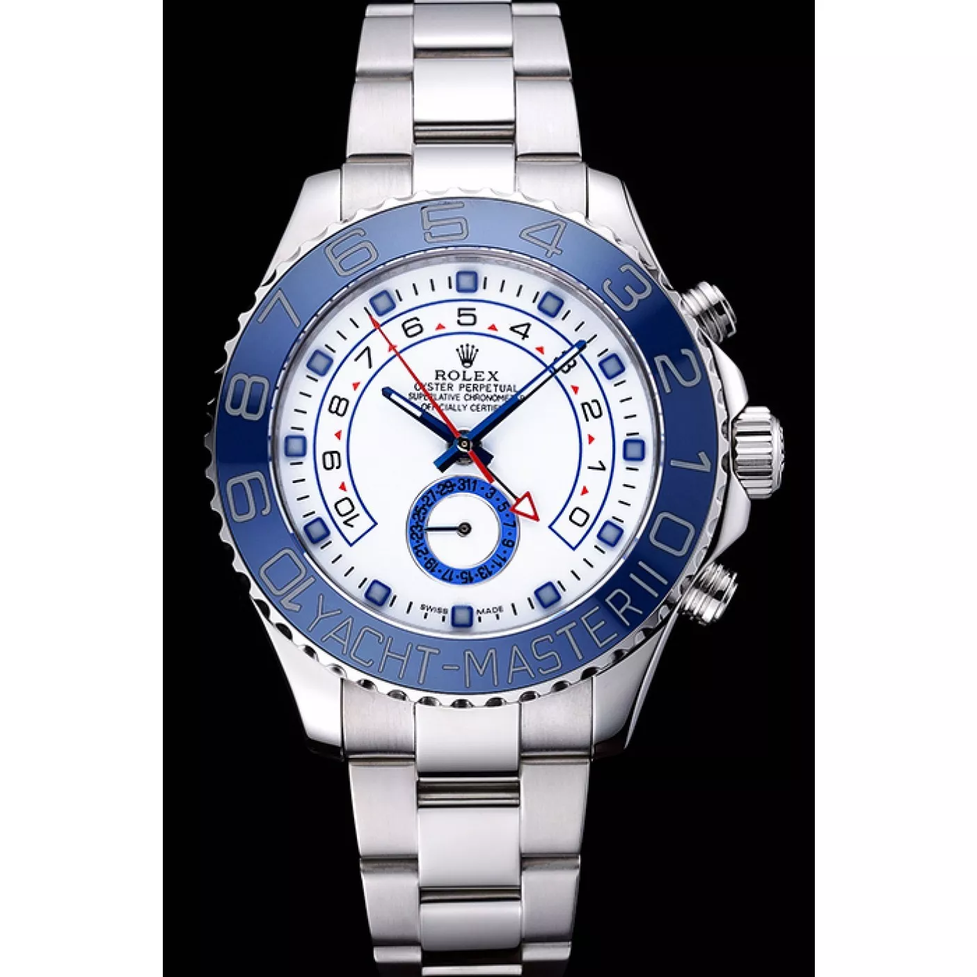 Rolex Yacht Master II White Dial Blue Bezel Stainless Steel Bracelet 622269 0113